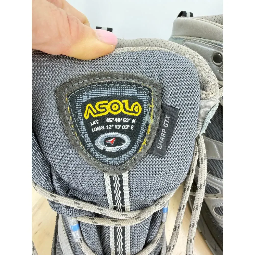 Asolo Attiva GTX Hiking Trail Gray Suede Nylon Boots Women's Size 7.5 US